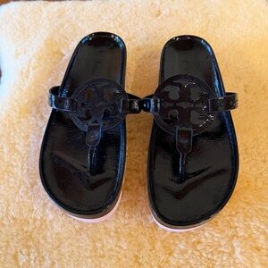 Tory Burch Miller Cloud Lug Sandals,  pink/black Size 9